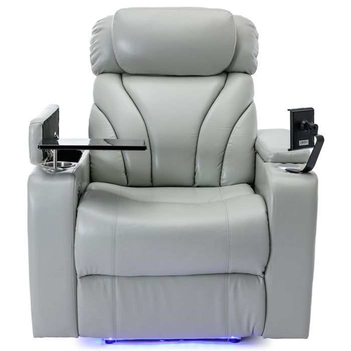 Power Motion Recliner Electric Power Recliner With USB Charging Port, Hidden Arm Storage, Convenient Cup Holder And Bluetooth Speaker
