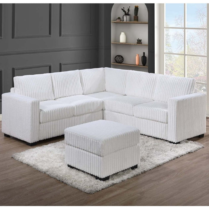 Contemporary Sectional Set With Ottoman