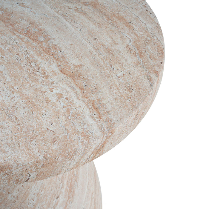 Outdoor / Indoor Travertine Side Table Lightweight