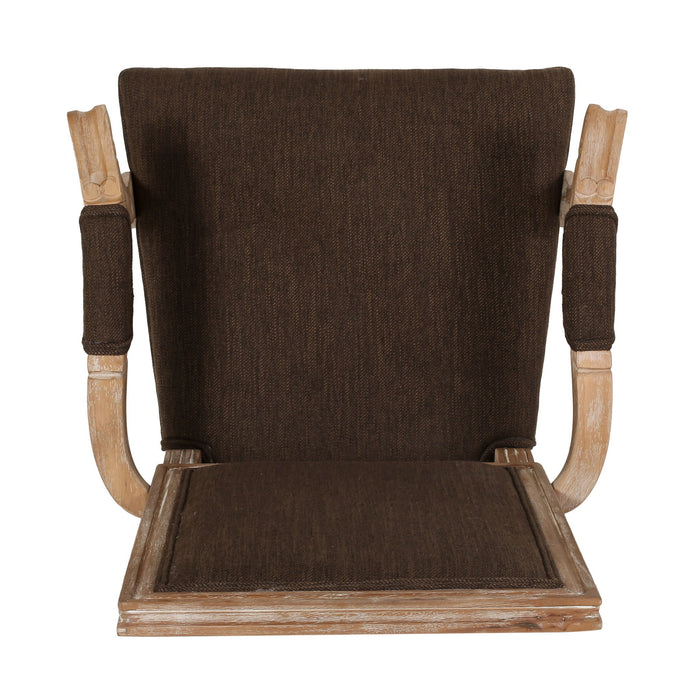 French Country Style Upholstered Dining Chair With Square Backrest