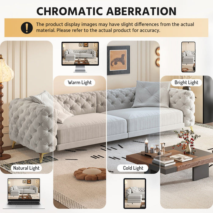 3 In 1 Convertible Sleeper, Deep Seat Pull Out Sofa Bed, Button Tufted