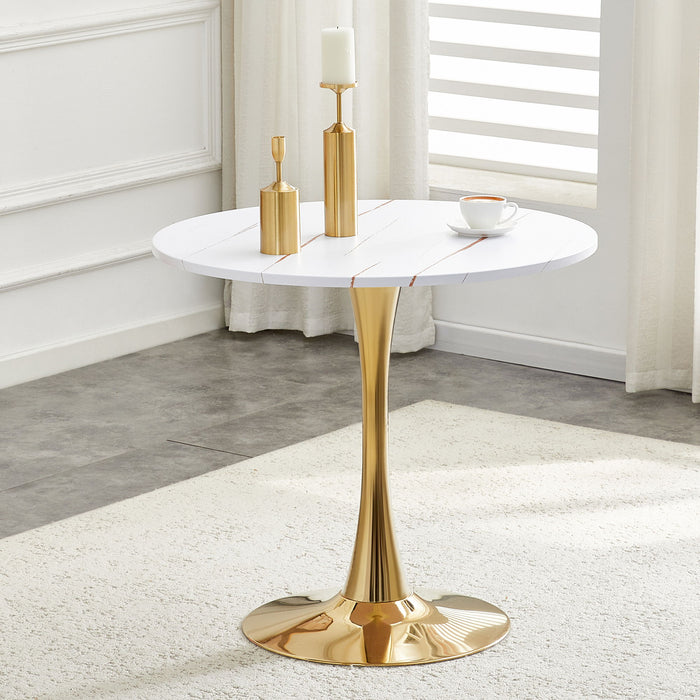 Round Dining Table & Thickened Top For Kitchen