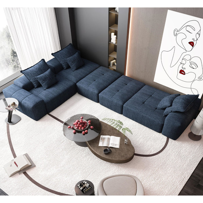 Modern Oversized Diy Combination Modular Sectional Sofa & Pillows