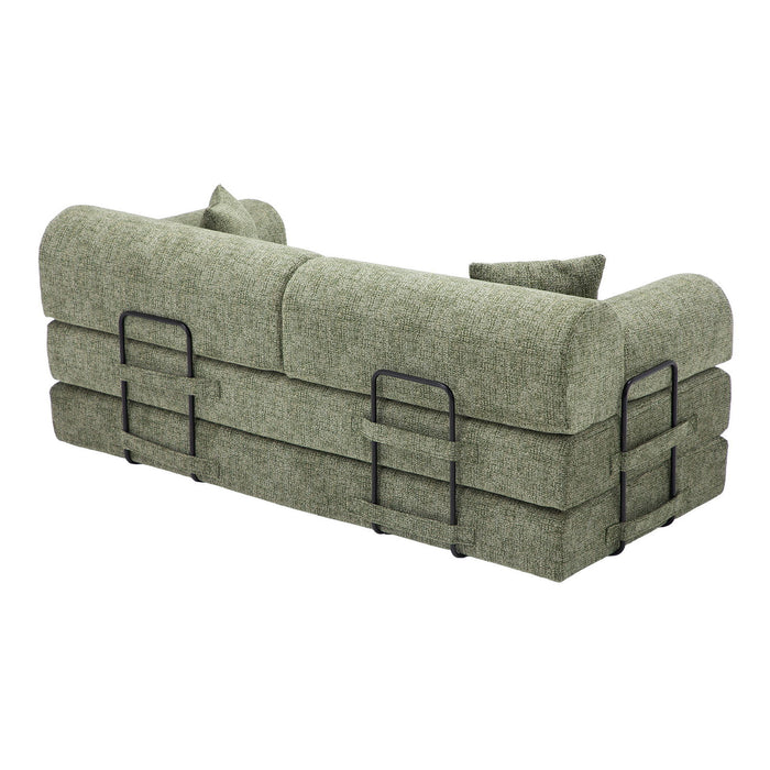 Modern 2 Tone Fabric Convertible Sleeper Sofa Bed