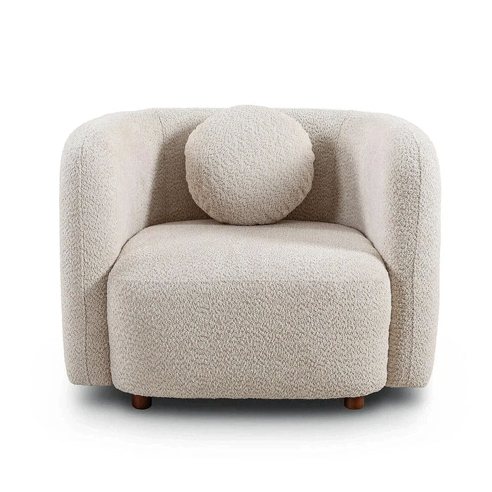4 Piece Living Room Set With 3 Seater Sofa, Loveseat, And 2 Accent Chairs For Apartment - Light Beige
