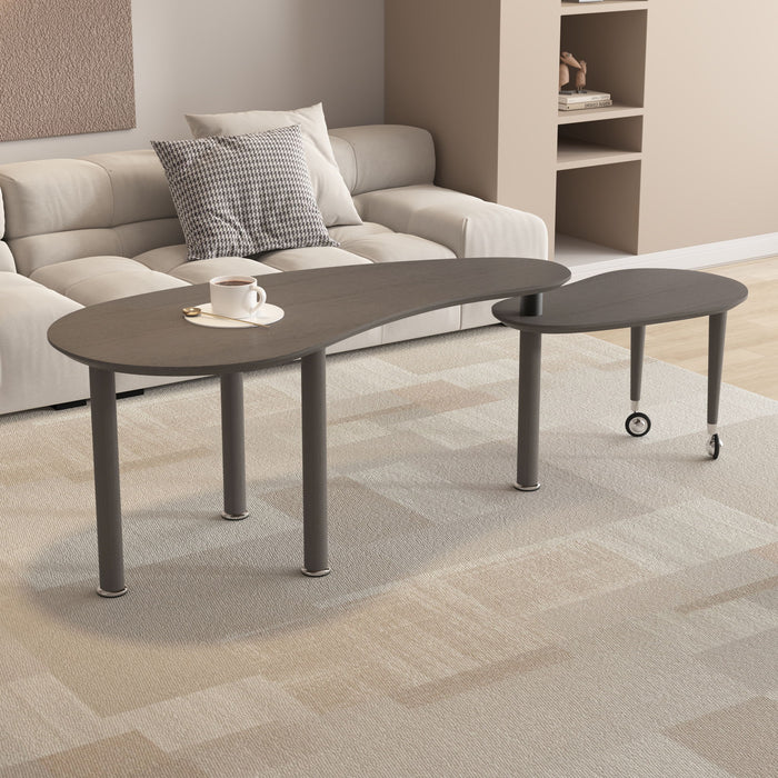 Rotatable Cocktail Table With Solid Legs, 360 Degree Rotating