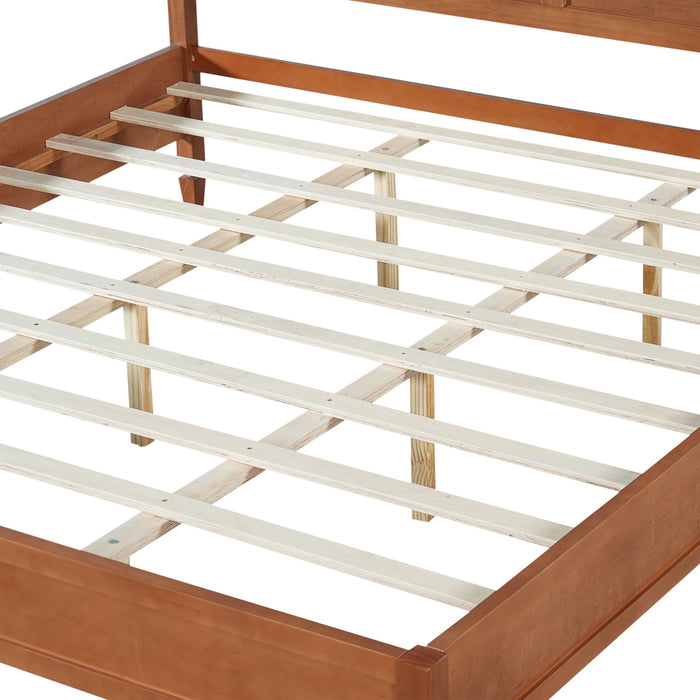 Classic Platform Bed Frame With Panel Headboard