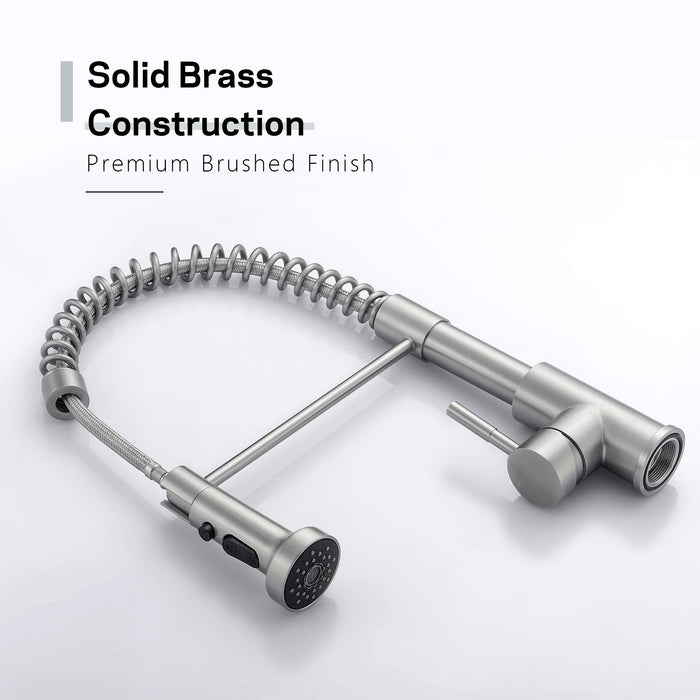 Kitchen Faucet With Pull Down Spray Head - Brushed Nickel