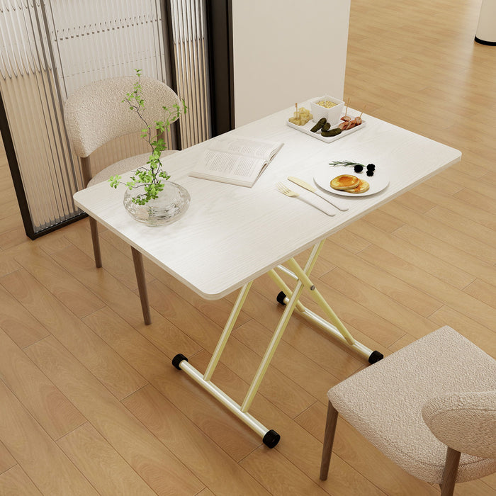 Adjustable Standing Table, Indoor & Outdoor Use, Portable With Adjustable Height - Off White / White