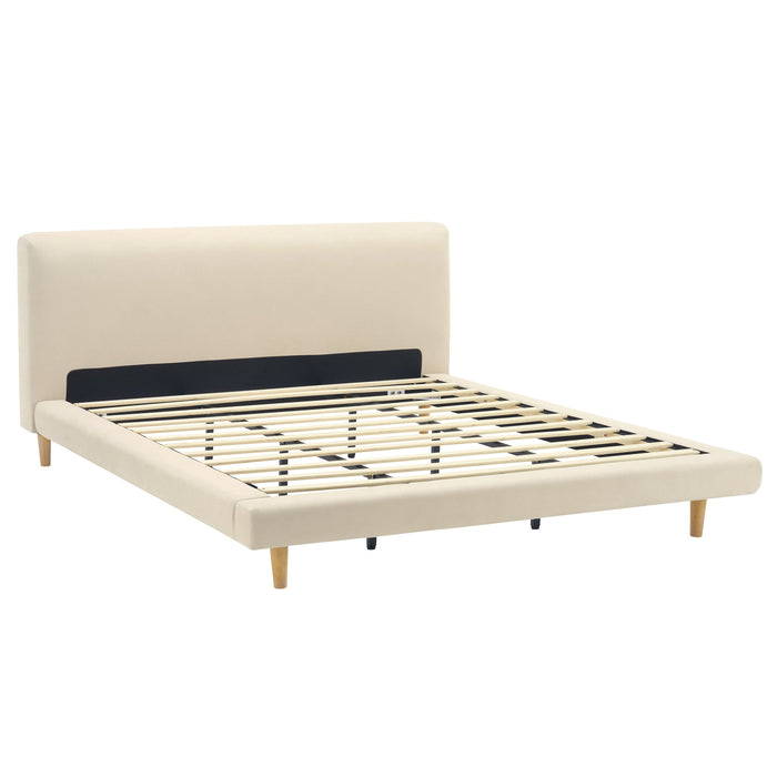 Chunky - California King Bed Frame - Beige