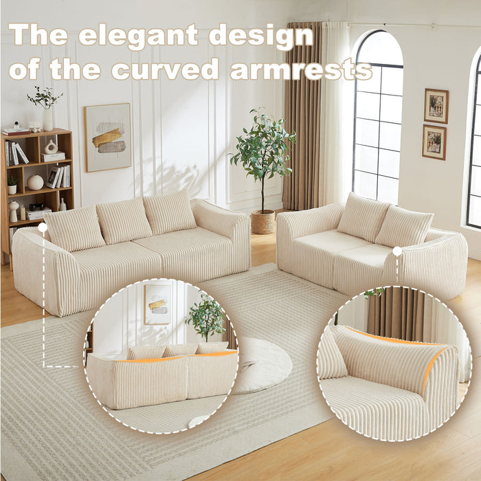 Minimalist Set With Curved Lines & Gently Sloped Backrest