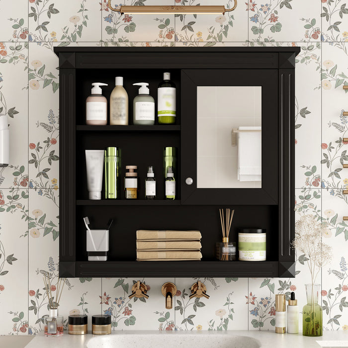 Wall-Mounted Bathroom Cabinet With Mirror And Adjustable Shelves