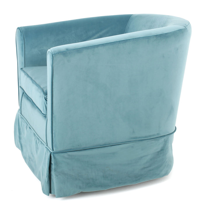 Zeniqua - Upholstered Velvet Swivel Chair With Loose Cover