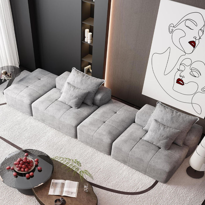 Modern Oversized, Modular Sectional Sofa With Pillows