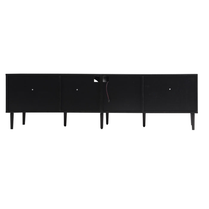 TV Stand With App-Controlled LED Lights, 2 Drawers & Door Storage