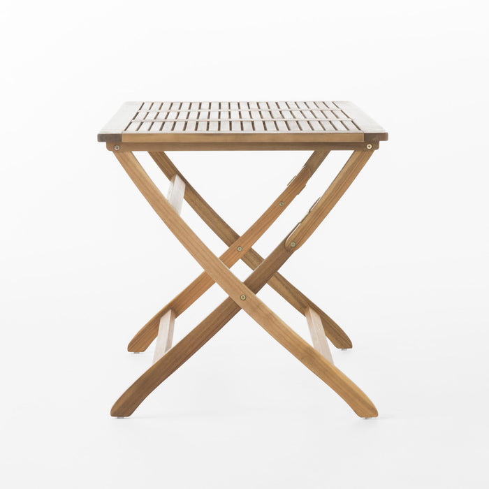 Blissique - Outdoor Foldable Wood Dining Table With Slat Design