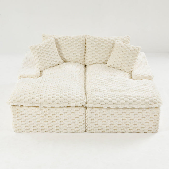Double Chaise Lounge With Full Compressed Sponge