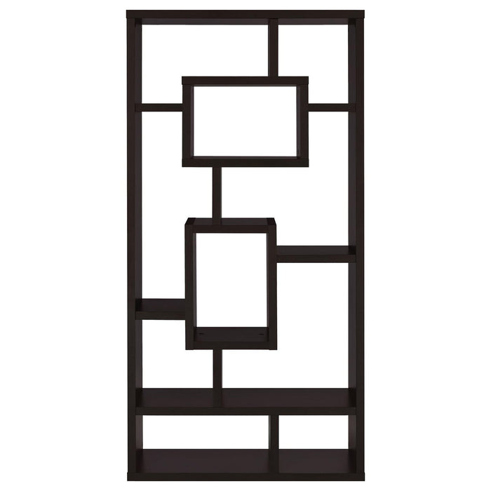 10 Shelf Open Back Bookcase - Brown