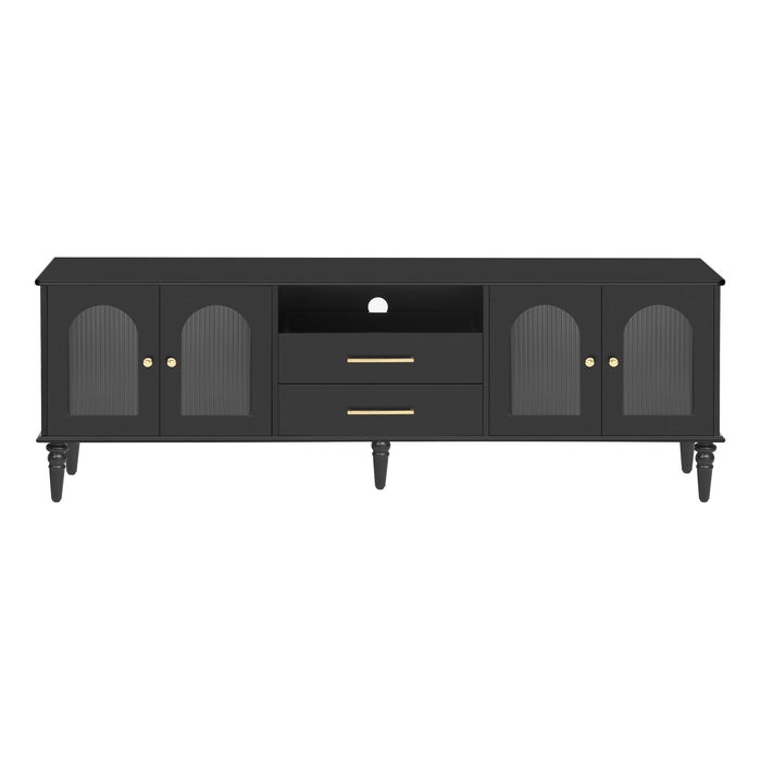 TV Stand For TVs Up To 75", Entertainment Center Media Console For Living Room - Black