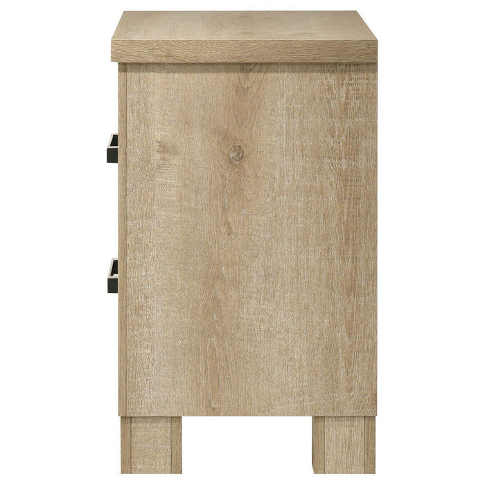 Sansome - 2 Drawer Nightstand Bedside Table - Oak