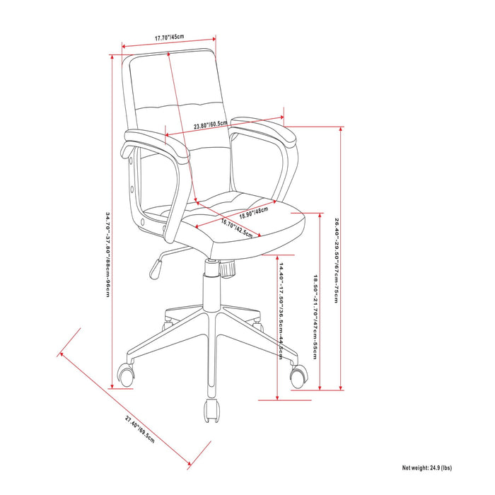 Brewer - Swivel Office Chair - Distressed Blue