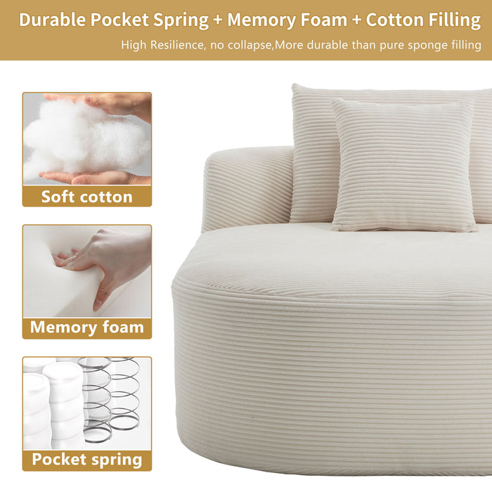 Oversized Chaise Lounge Sofa Bed With Deep Seat And Soft Pillows