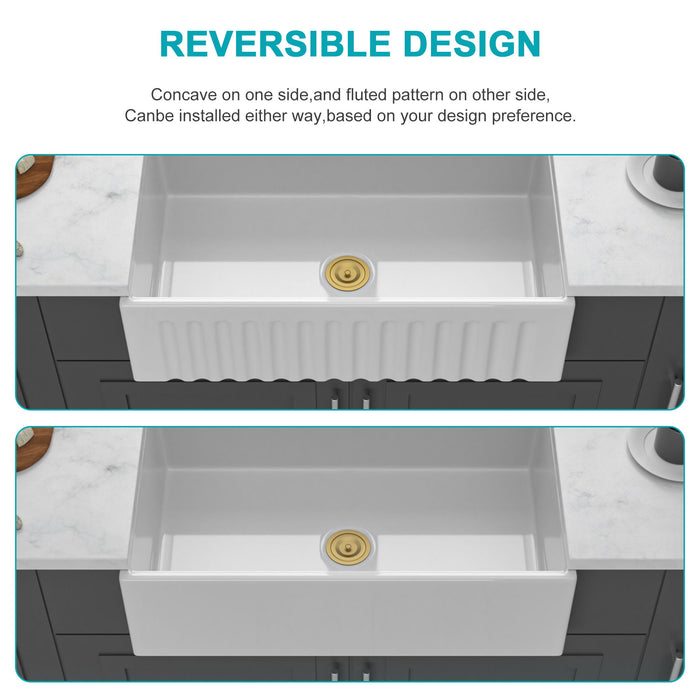 Workstation, Single Bowl Apron Front Kitchen Sink - White