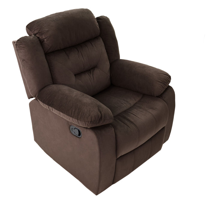 Modern Manual Recliner With Padded Seat And Pillow Arms