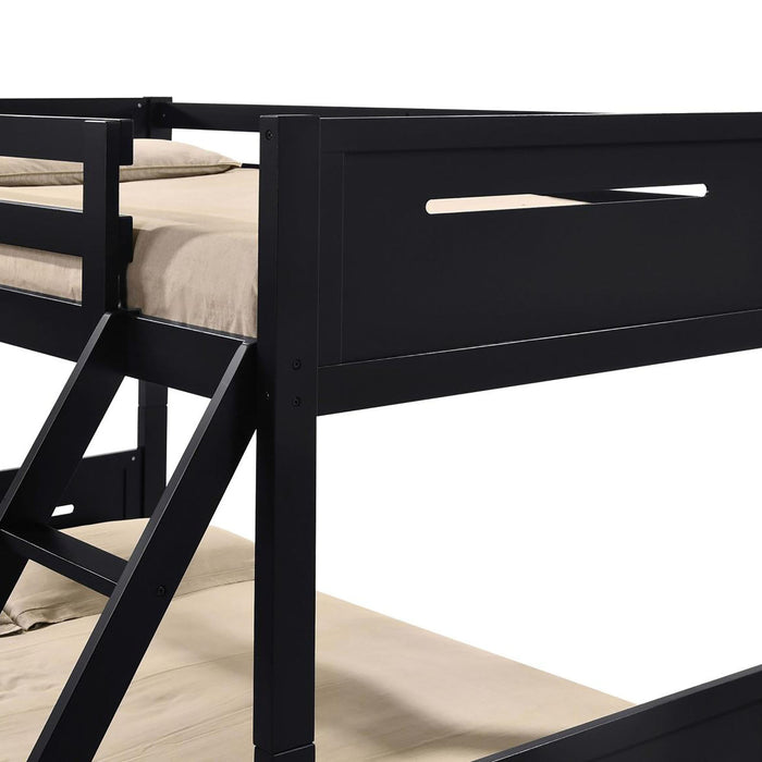 Bunk Bed With Built In Ladder, Safety Guardrails And Angled Access Step