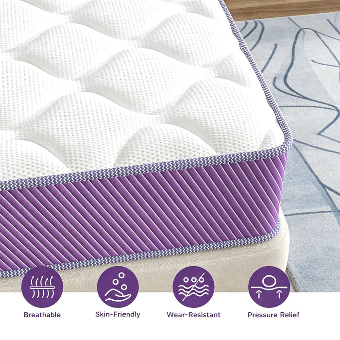 12" Hybrid Mattress With Individual Pocket Coils, Memory Foam