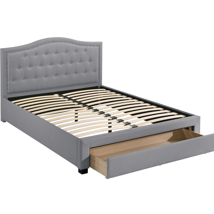 Modern Button Tufted Arch Headboard Bed With Storage Footboard