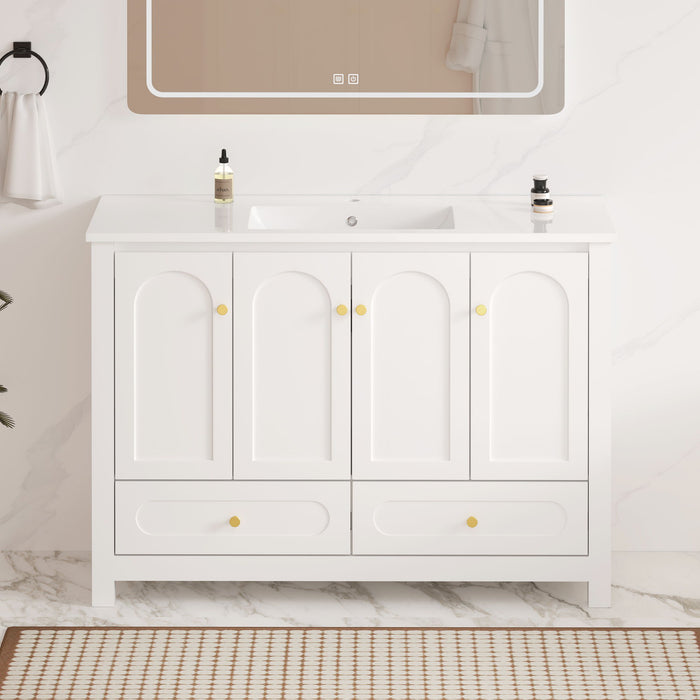 Bathroom Vanity With Sink Combo, 4 Soft Close Doors And 2 Drawers
