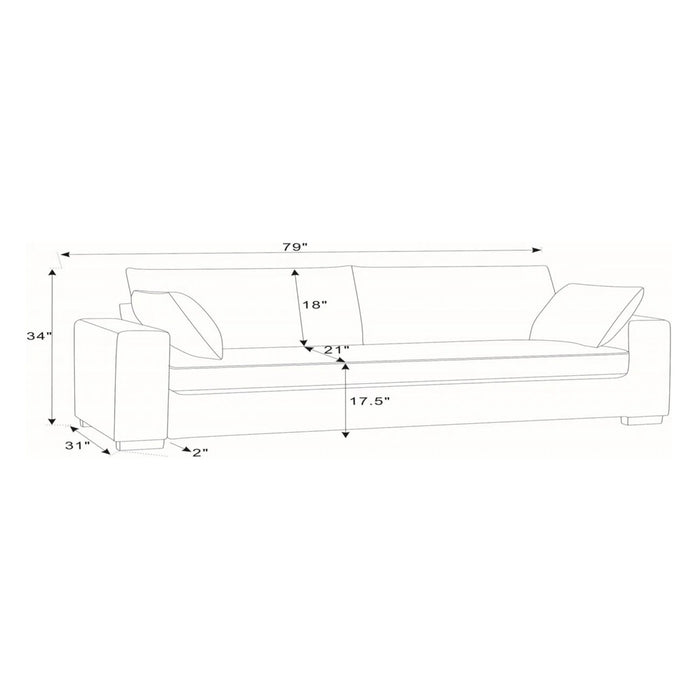 Upholstered Sofa With Toss Pillows - Dark Gray