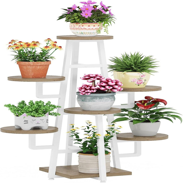 7 Tier Corner Plant Shelf With High Low Design For Living Room