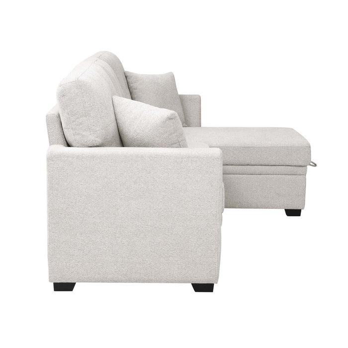 Upholstered Sectional With Pull Out Bed And Chaise Storage