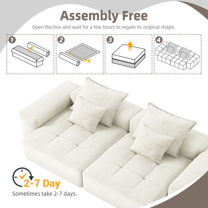 Modern Oversized Diy Combination Modular Sectional Sofa With Pillows