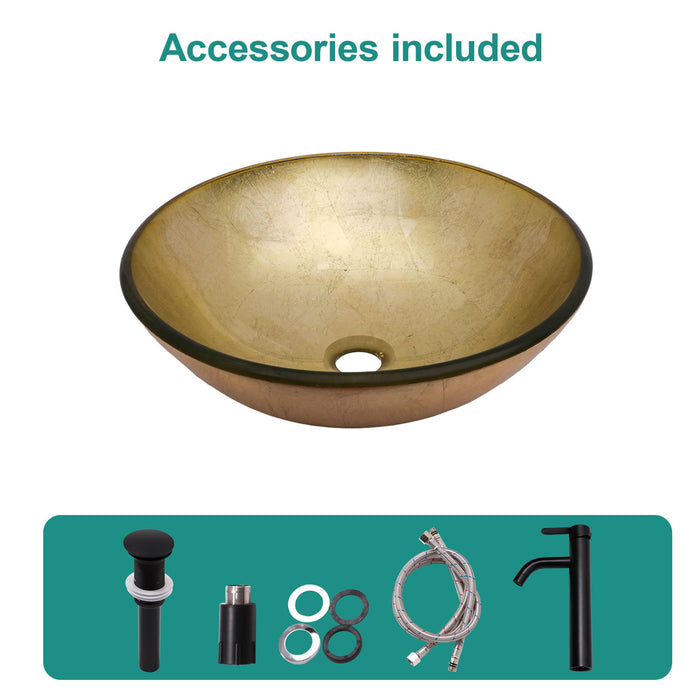 Vessel Sink With Faucet And Pop-Up Drain