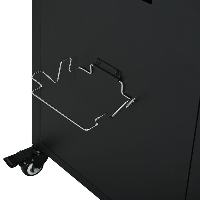 Foldable Outdoor Prep Station BBQ Cart With Trash Rack