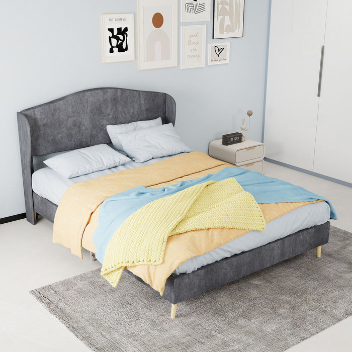 Upholstered Bed, Tufted Headboard, Comfortable Sleep
