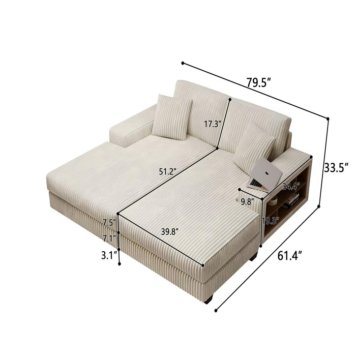 Convertible Sectional Sofa, Sleeper Oversized Living Room Lounge