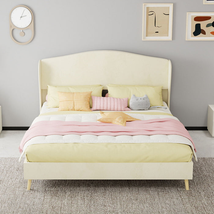 Upholstered Bed, Tufted Headboard, Comfortable Sleep