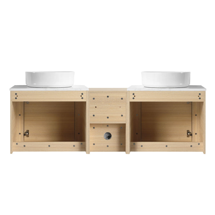Mounted Bathroom Vanity With Art Sink, 1 Storage Shelf, Soft Close Door