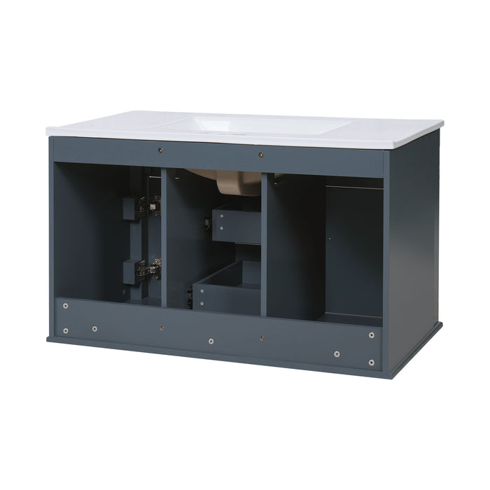 French Simple Style Wall Mounted Bathroom Cabinet With Sink