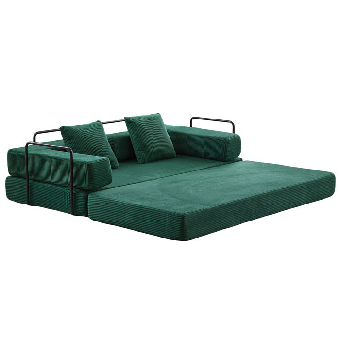 Floor Couch, Convertible Floor Sofa Bed With Pillow Back Support Armrest