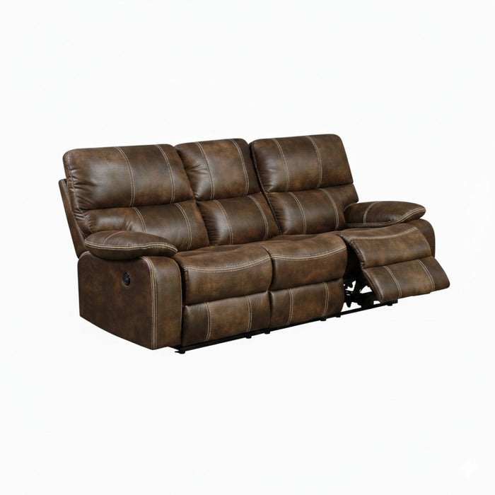 Reclining Sofa With USB Charging, Pocket Coil Seating, And Hidden Storage - Brown