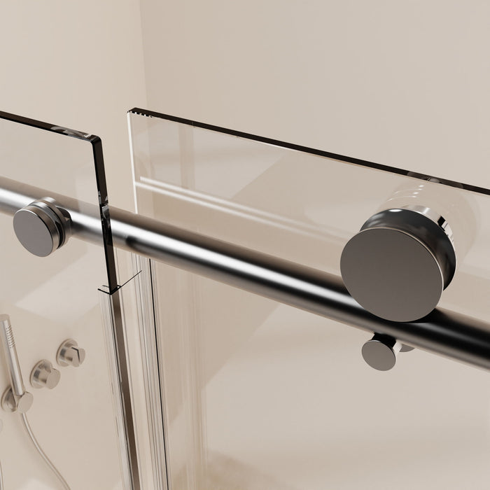 Frameless Single Sliding Soft Close Shower Doors, 5/16" Sgcc Tempered Glass