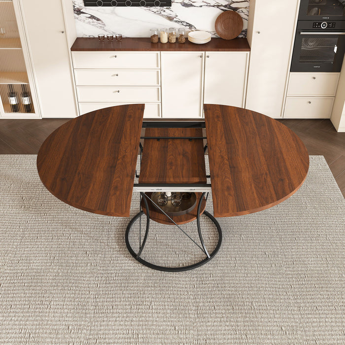 Round Extendable Dining Table Set With Chairs