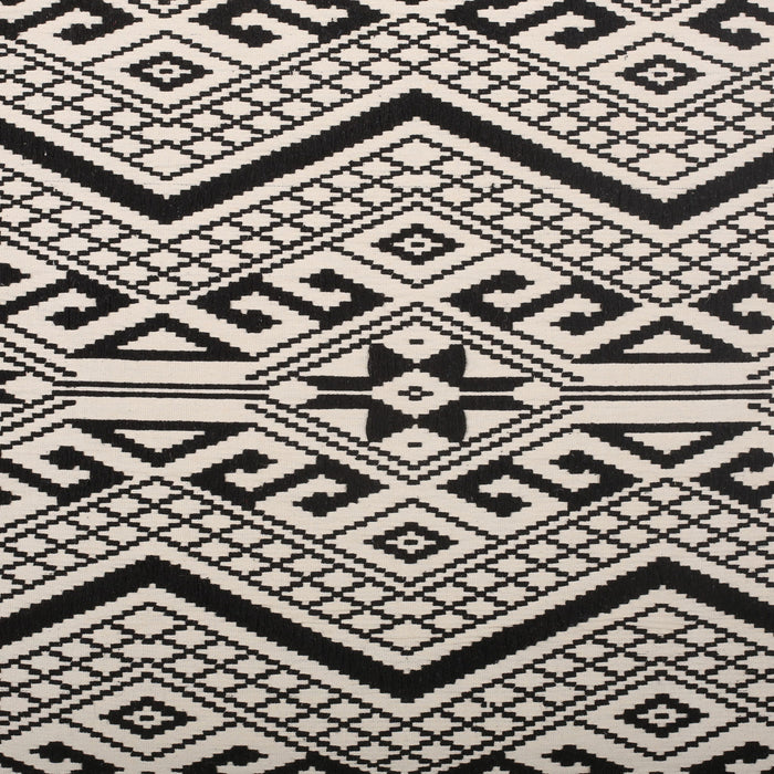 Kiki - Rectangular Pouf Ottoman Floor Cushion Natural - Black