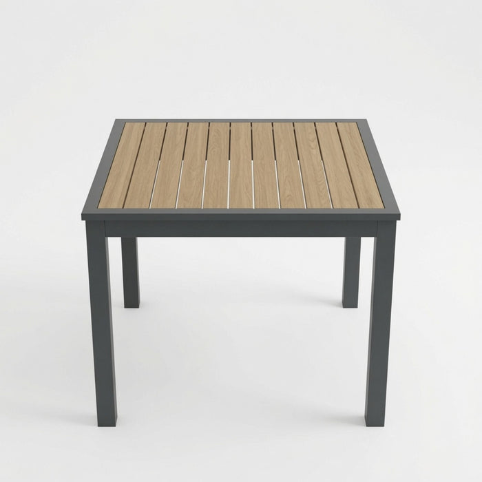 Outdoor Square Patio Slatted Dining Table - Gray