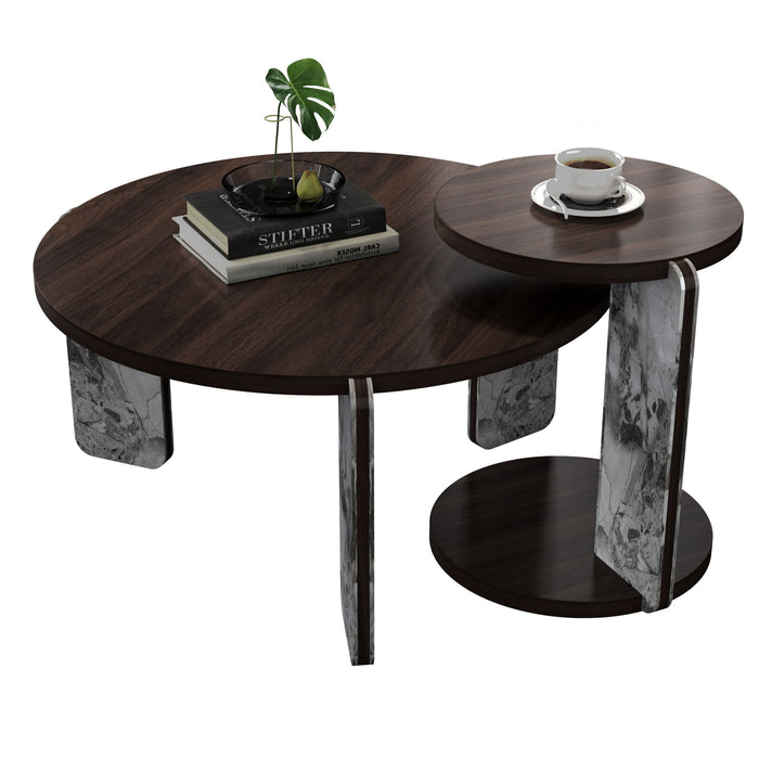 Coffee Table Set With Center Table & Side Table
